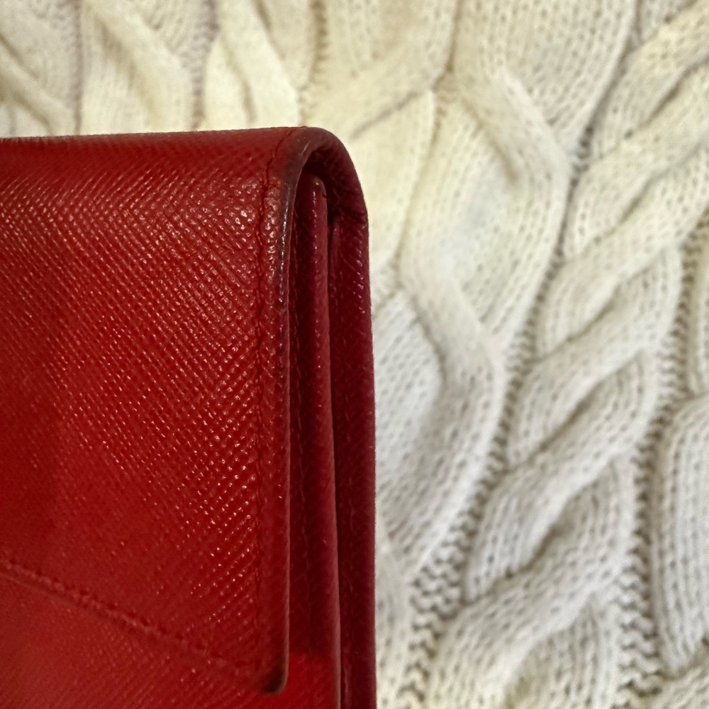 Prada Red Saffiano Leather Wallet - Picture 6 of 13